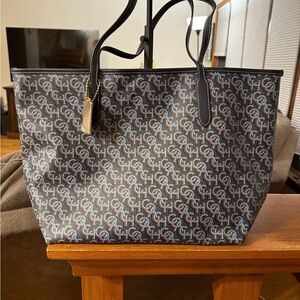 Monogram Tote Bag - Black and Brown